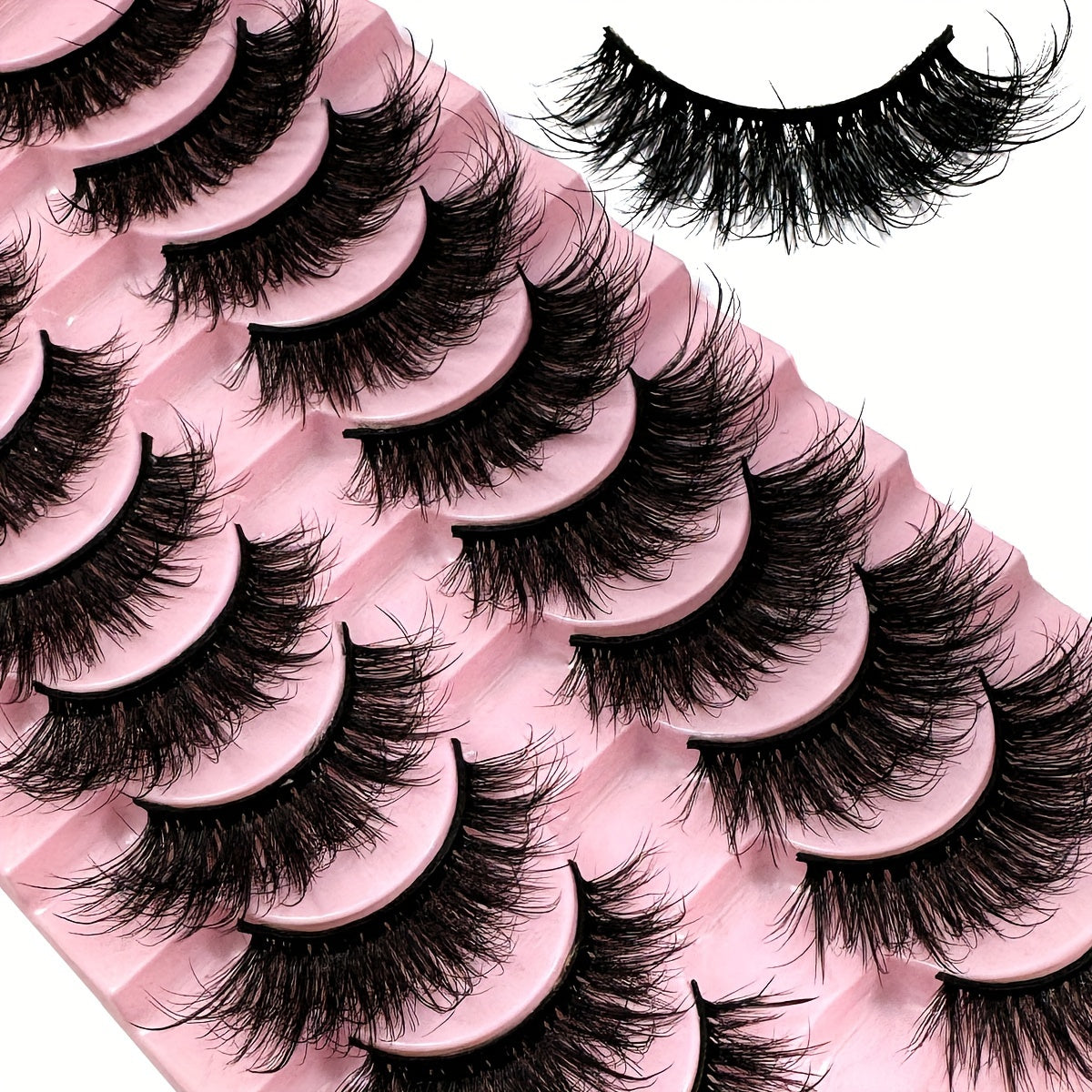 10 Pairs New False Eyelashes Cat Eye Fluffy False Mink Eyelashes 8D Wispy Eyelashes Dramatic Long Thick Curled False Eyelashes Natural Looking Soft Fluffy 3D False Eyelashes Russian Curled Eyelashes